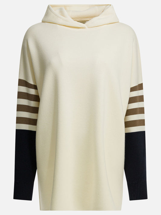 Max Mara Virgin wool hooded sweater White

