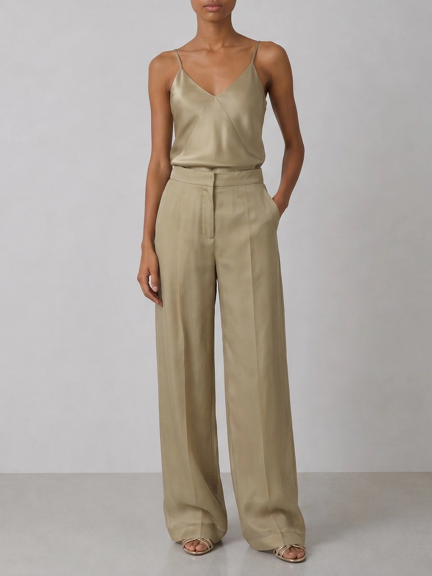 Tailored trousers Solid colour  Beige - Max Mara Pianoforte Women | PDP | VIETTI Online Store | Zoom-Modal_2
