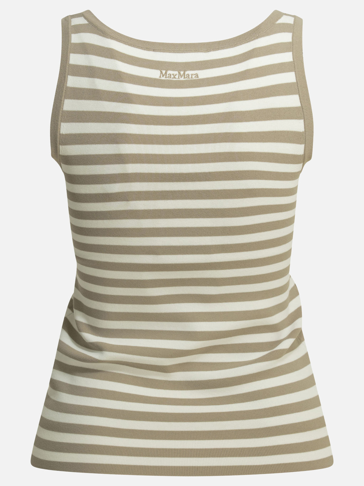 Max Mara Pure Striped fitted tank top Beige - VIETTI