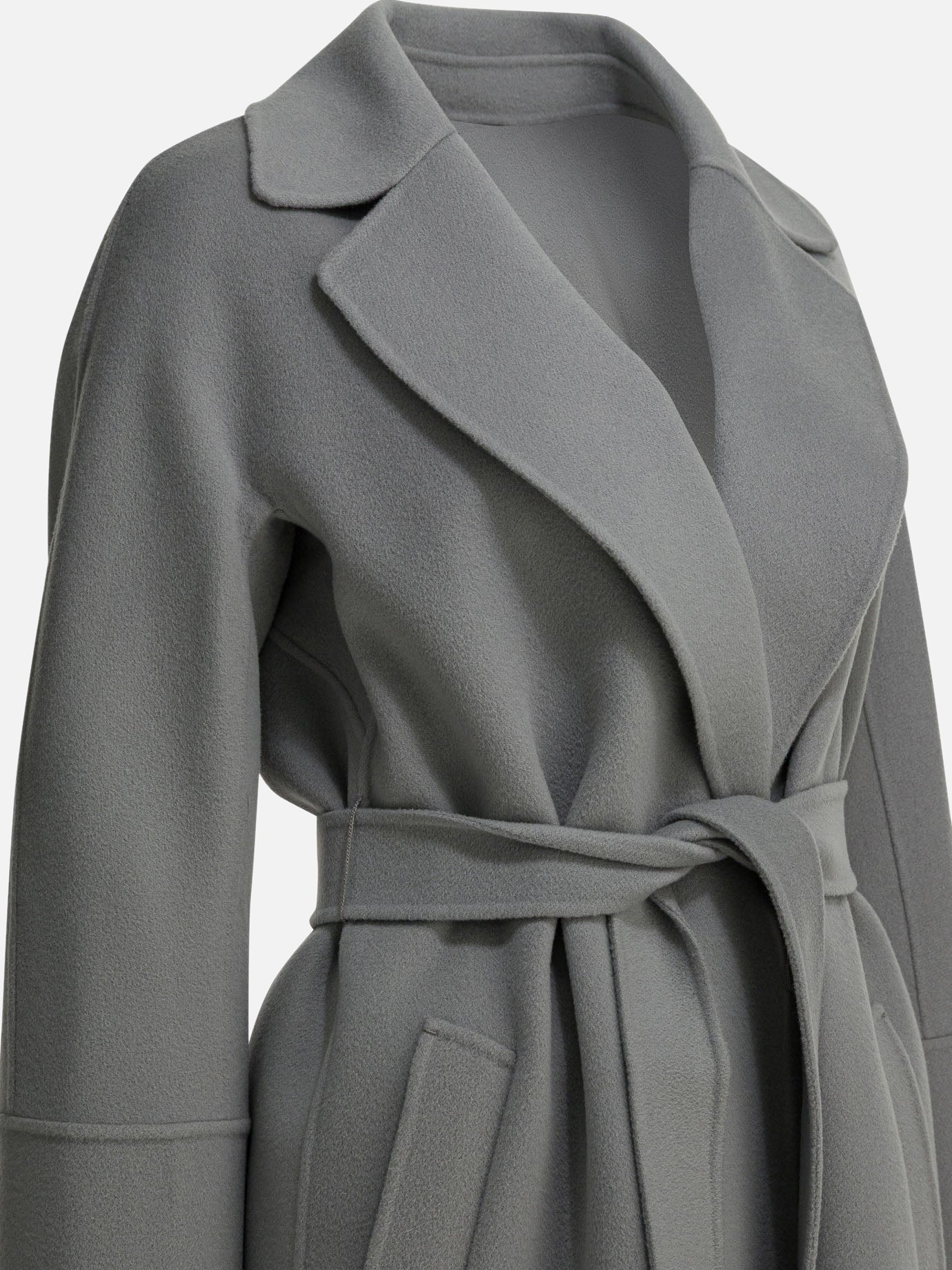 Long coats Solid colour  Grey - Max Mara S Women | PDP | VIETTI Online Store | thumbnail_4