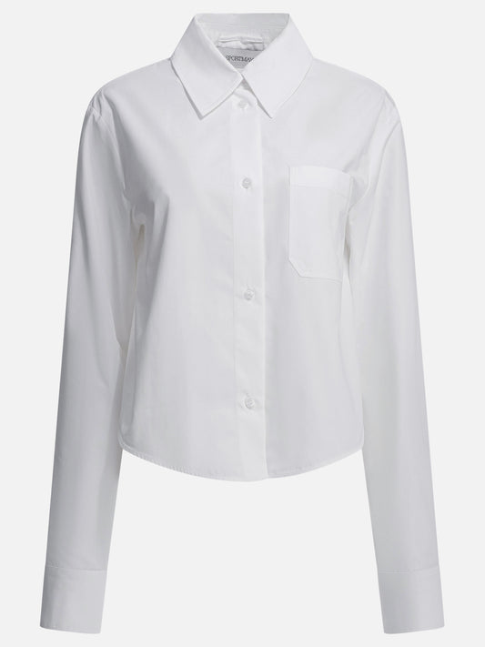 Max Mara Sportmax Cotton shirt with pleated back White

