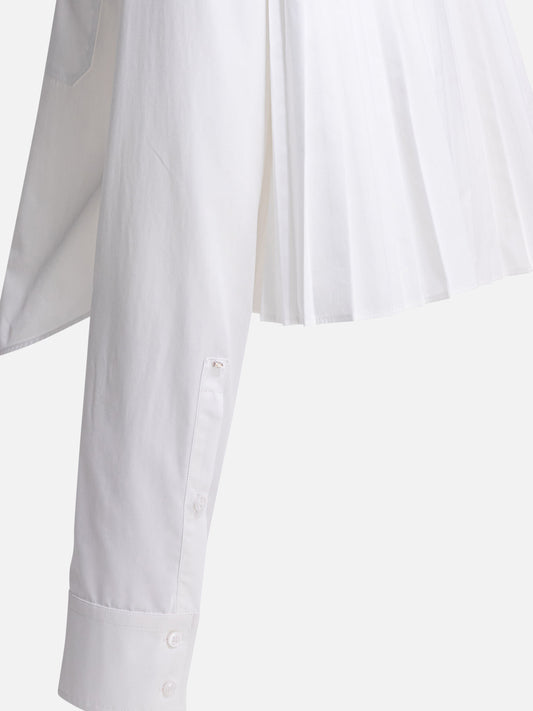 Max Mara Sportmax Cotton shirt with pleated back White

