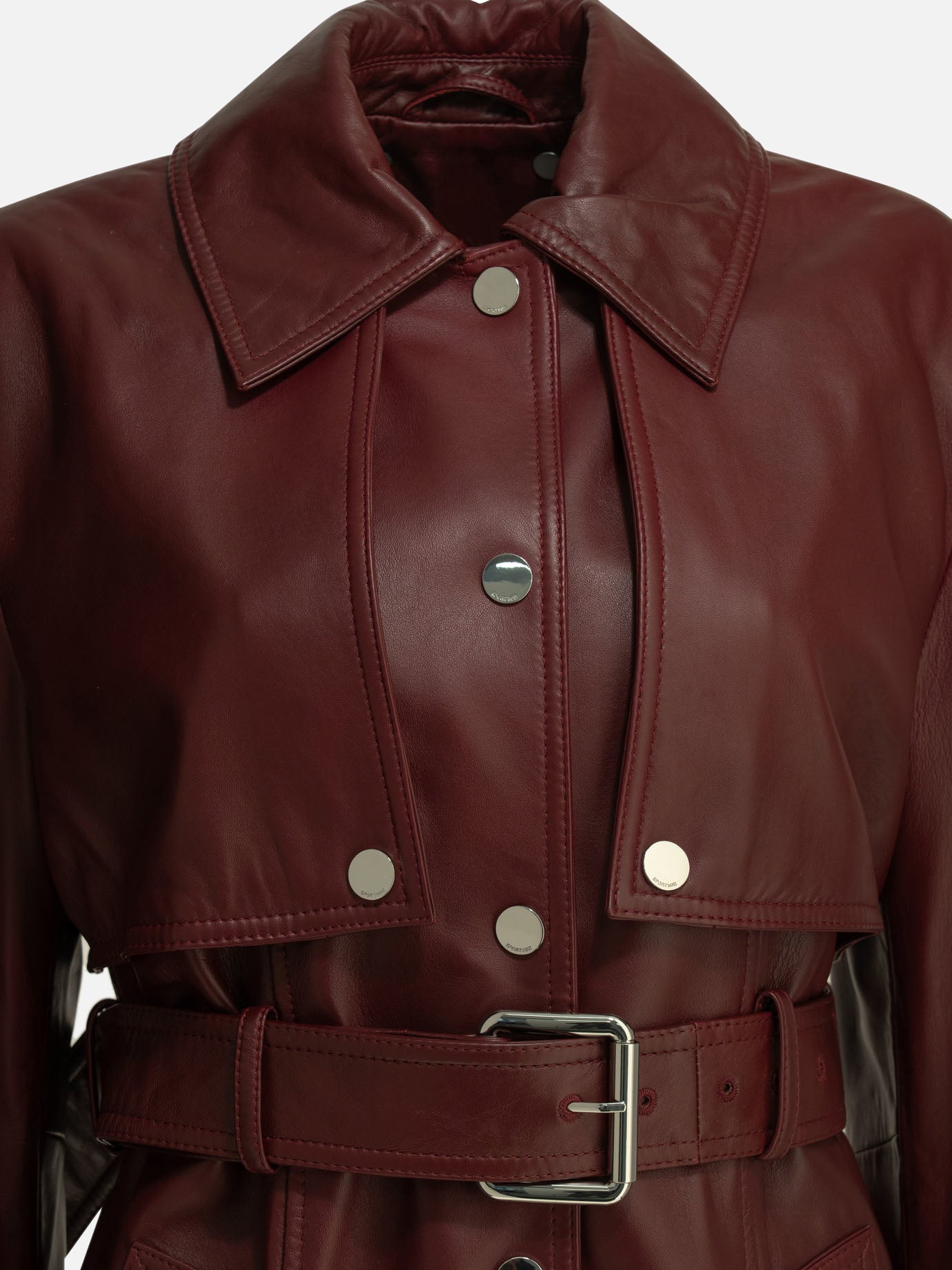 Leather jackets Solid colour  Bordeaux - Max Mara Sportmax Women | PDP | VIETTI Online Store | thumbnail_3
