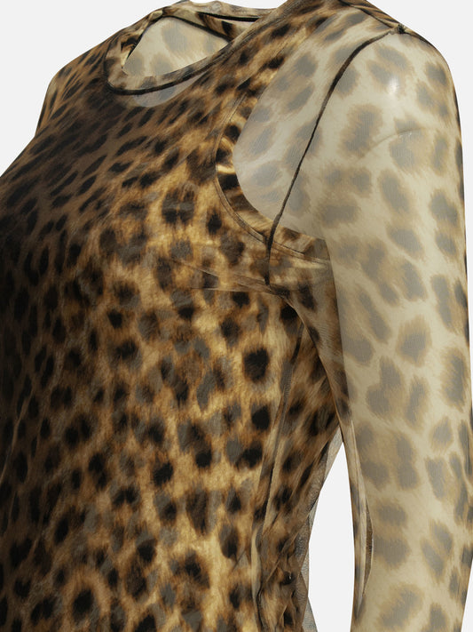Max Mara Sportmax Fitted animalier top Brown

