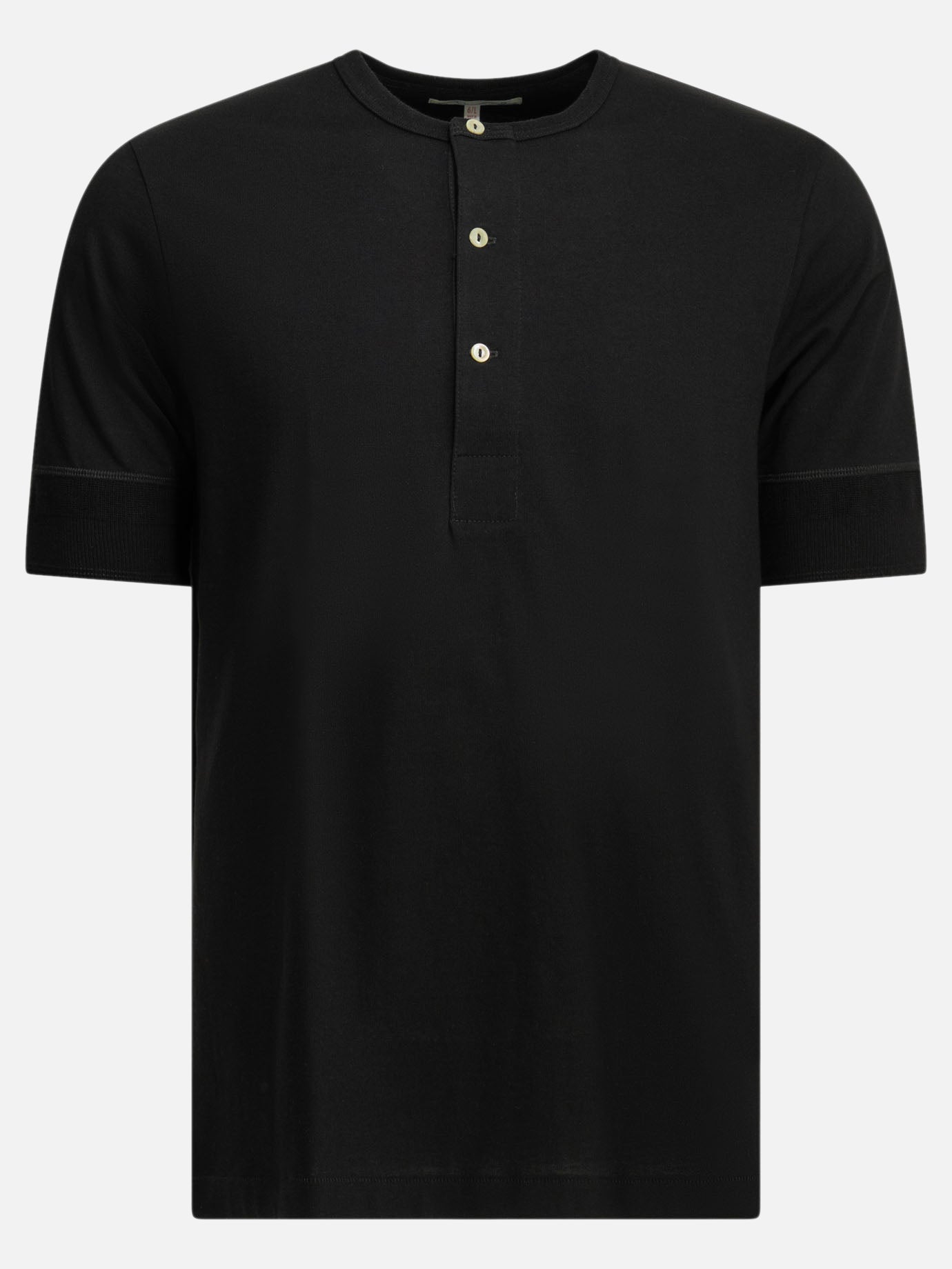 T-shirt serafino Solid colour  Nero - Merz b. Schwanen Uomo | PDP | VIETTI Online Store | Zoom-Modal
