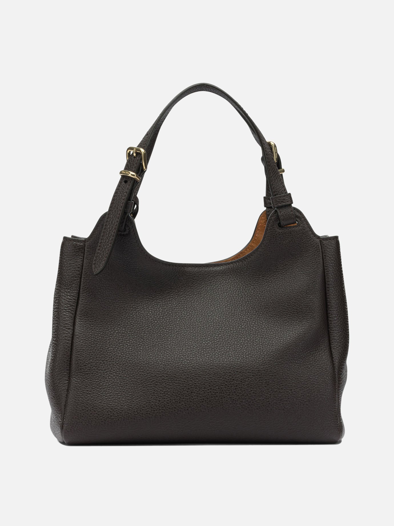 Miu Miu Leather shoulder bag with logo Brown - Women | VIETTI