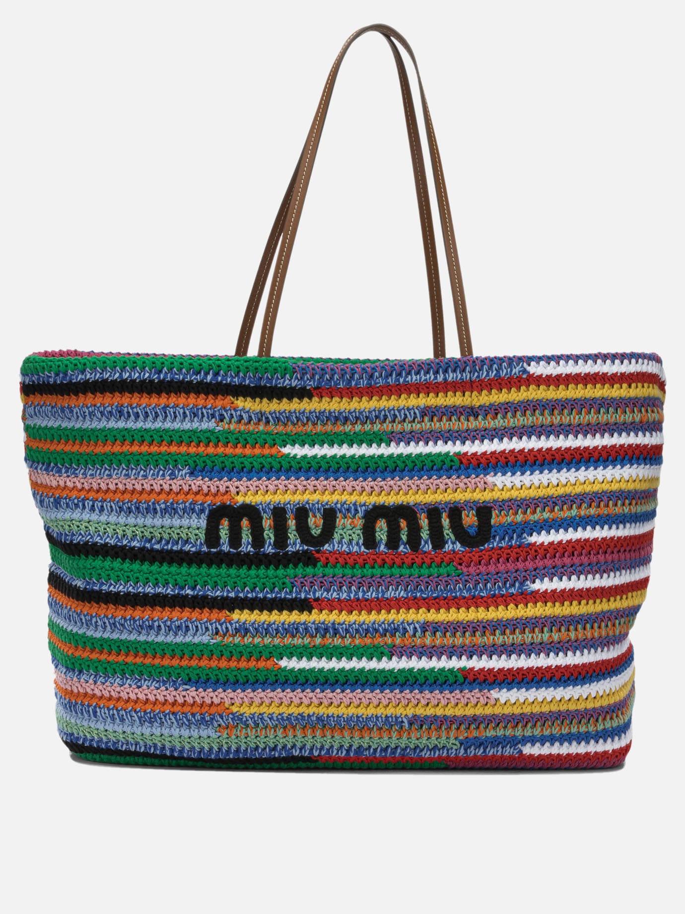 Large bags 100% cotton - Other fabric: 100% calf leather  Multicolor - Miu Miu Women | PDP | VIETTI Online Store | Zoom-Modal
