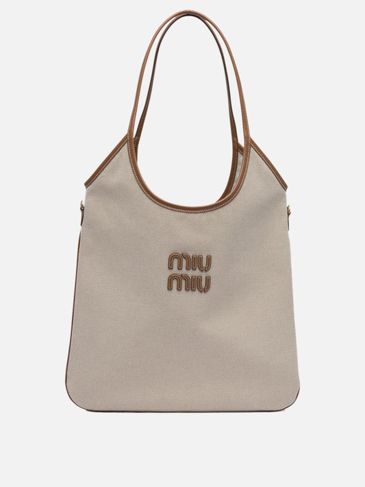 Borse medie 100% cotton 100% calf leather  Beige - Miu Miu Donna | PDP | VIETTI Online Store 
