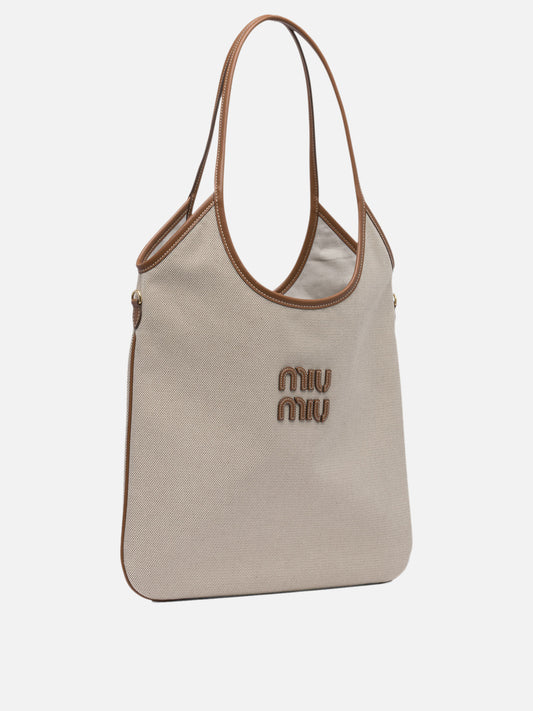 Borse medie 100% cotton 100% calf leather  Beige - Miu Miu Donna | PDP | VIETTI Online Store | 2
