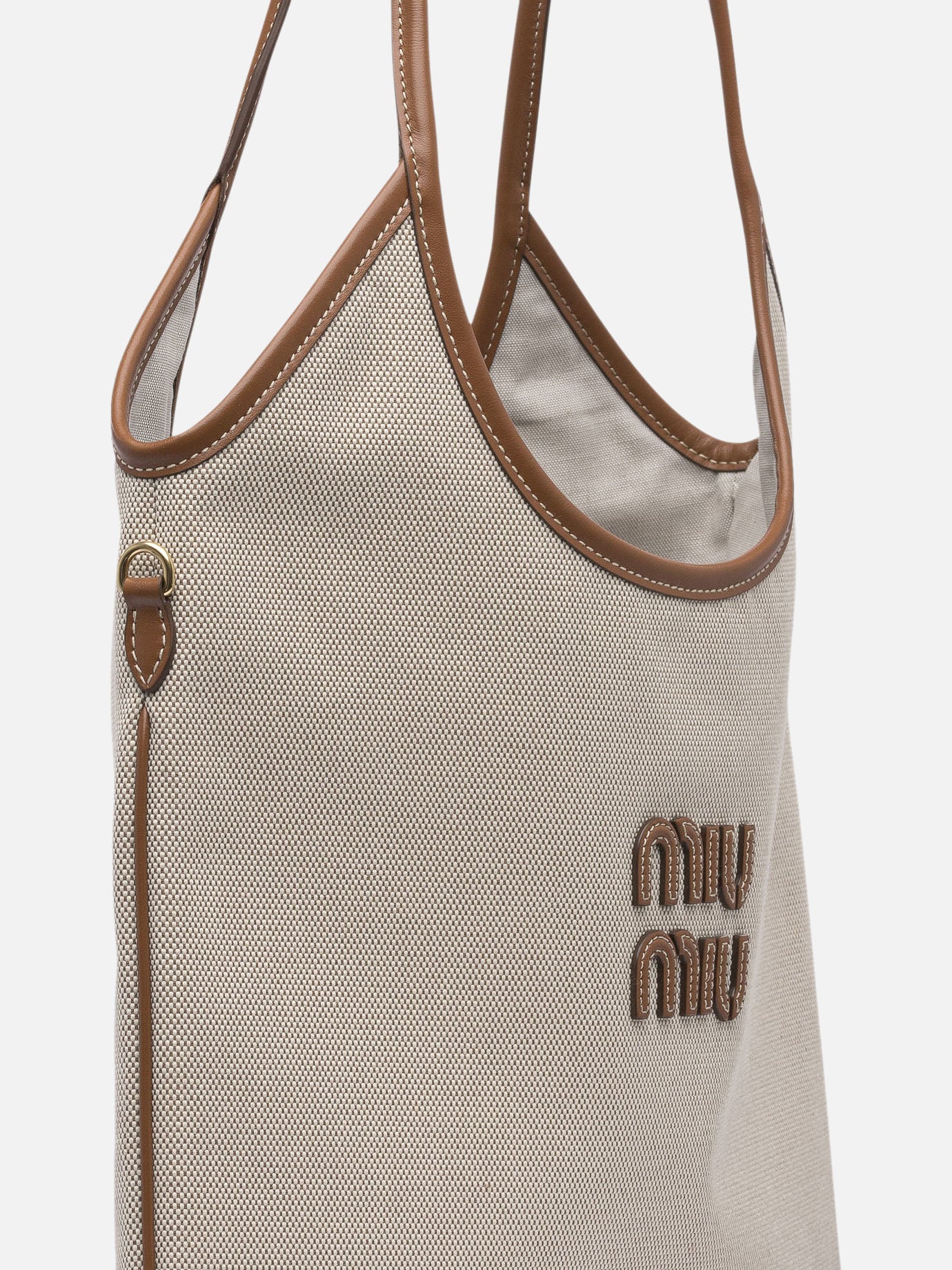 Borse medie 100% cotton 100% calf leather  Beige - Miu Miu Donna | PDP | VIETTI Online Store | thumbnail_4