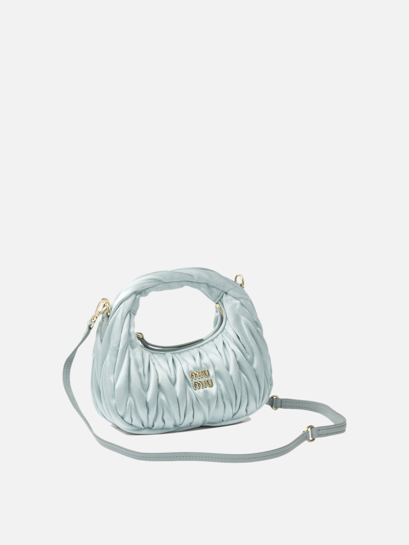 miumiu キルティング ミニショルダーバッグ ライトブルー　美品 Miu Miu Mini 