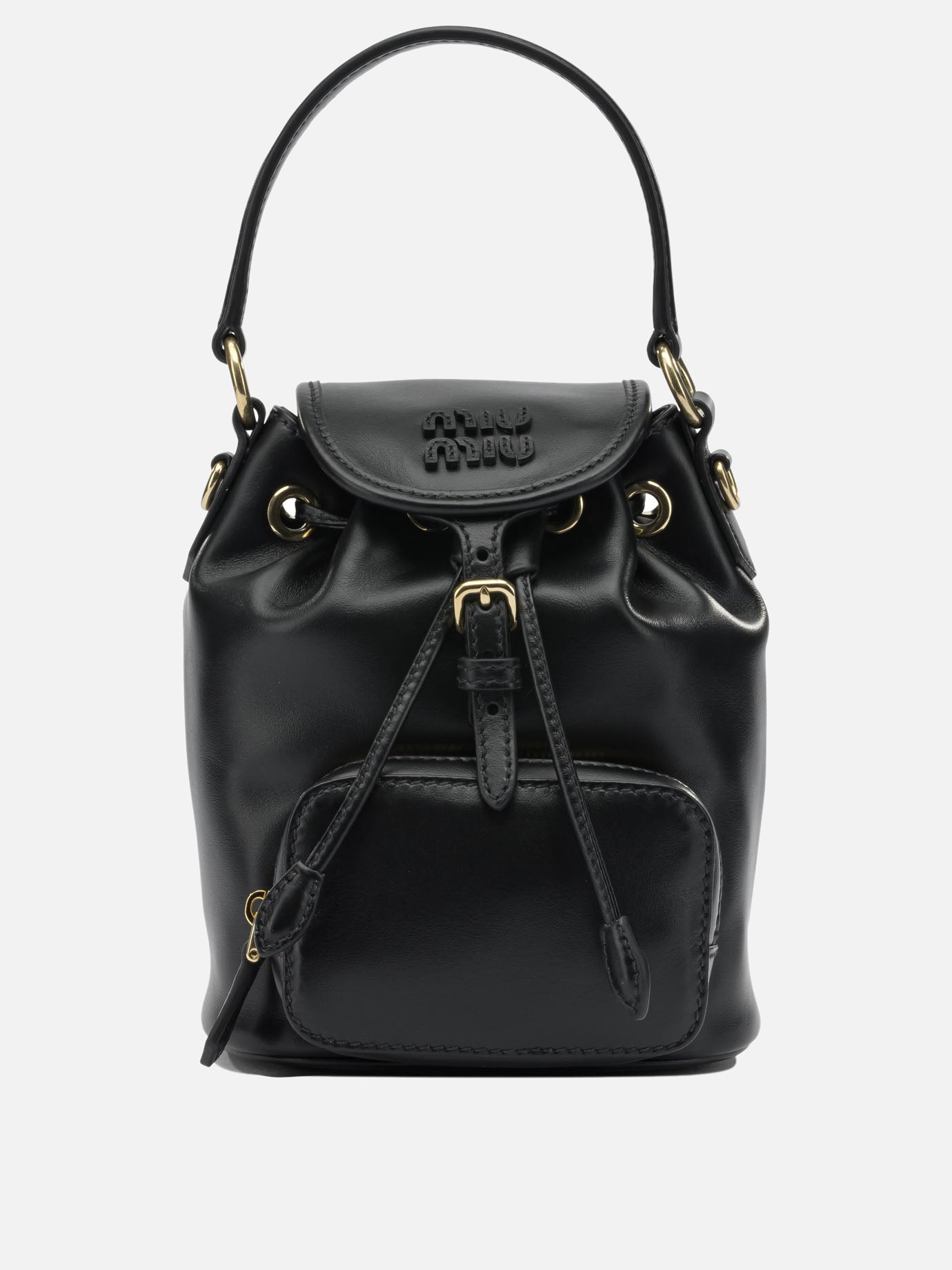 Miu Miu Mini leather backpack Black - Women