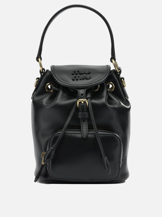 Casual backpacks 100% calf leather  Black - Miu Miu Women | PDP | VIETTI Online Store 
