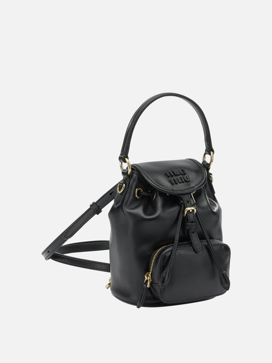 Casual backpacks 100% calf leather  Black - Miu Miu Women | PDP | VIETTI Online Store | 2
