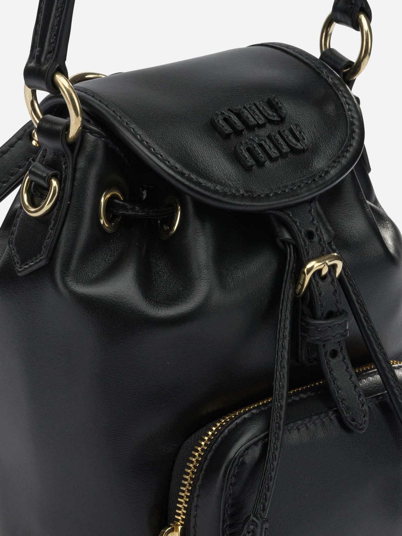 Miu Miu Mini leather backpack Black - Women | VIETTI Online Store