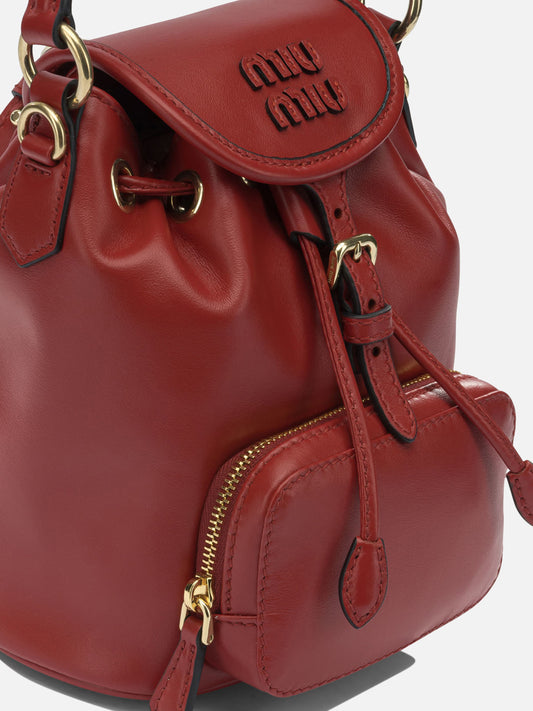 Miu Miu Mini leather backpack Red

