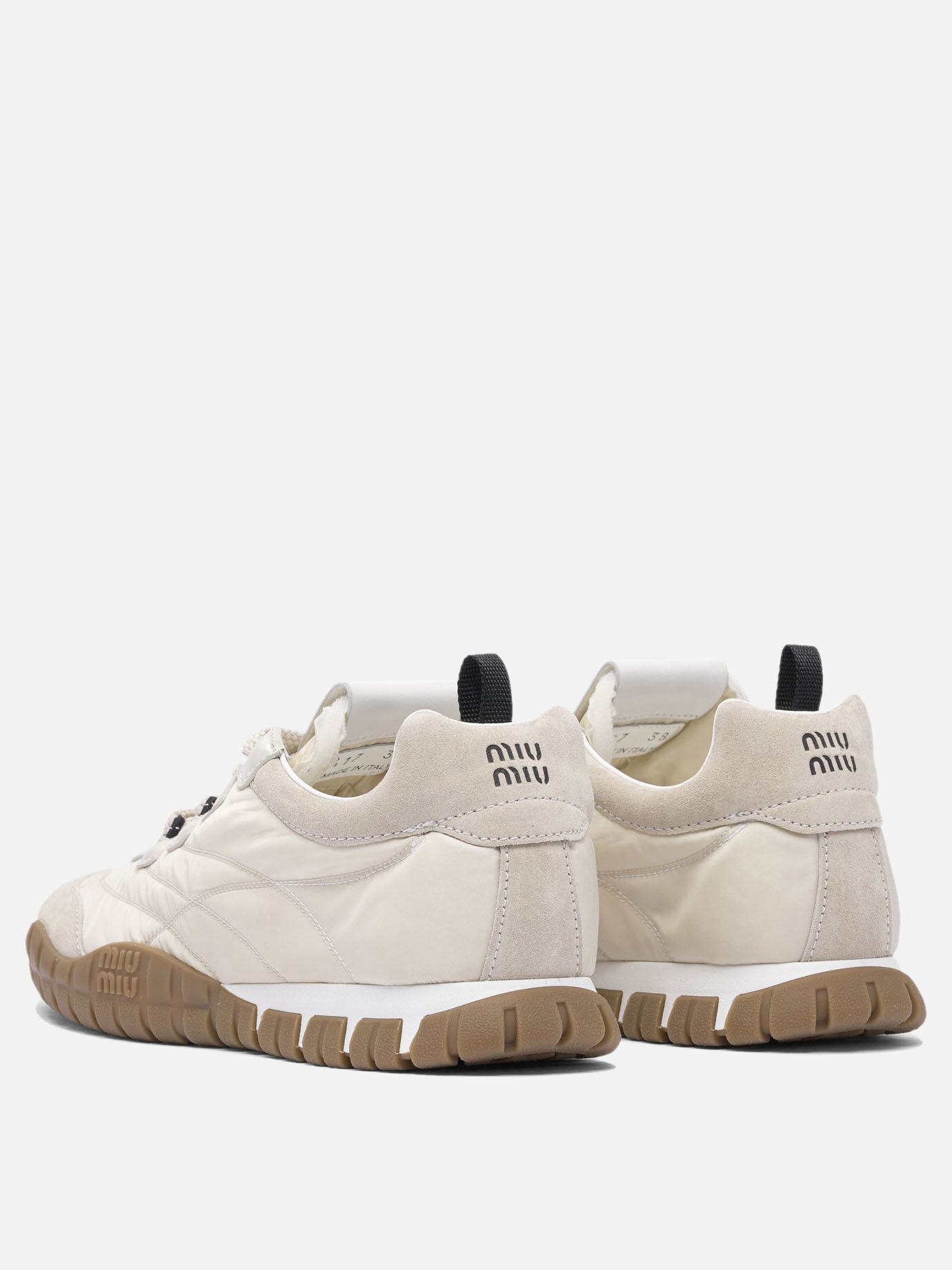 Low top sneakers 100% recycled polyamide - 100% rubber  Beige - Miu Miu Women | PDP | VIETTI Online Store | thumbnail_4