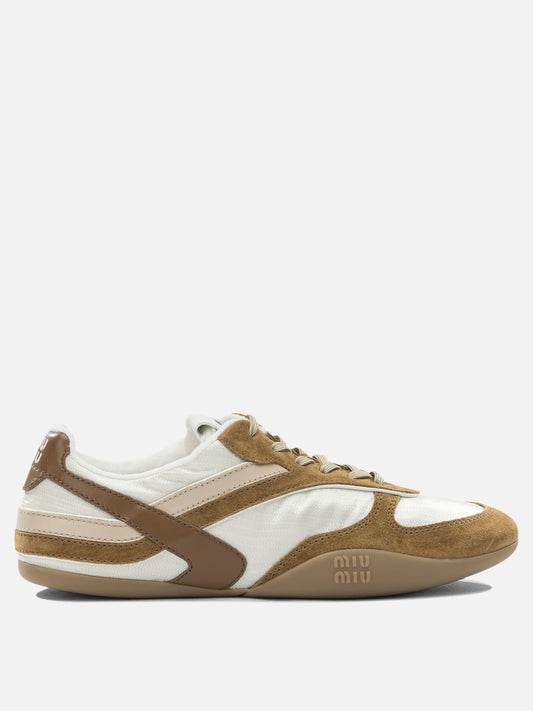 Sneaker basse 100% polyamide - 100% calf leather  Beige - Miu Miu Donna | VIETTI Online Store 
