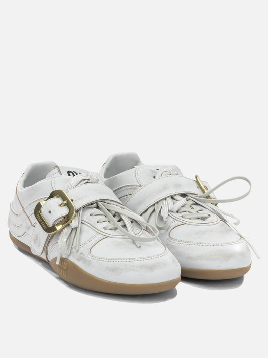 Low top sneakers 100% calf leather  White - Miu Miu Women | PLP | VIETTI Online Store | 2
