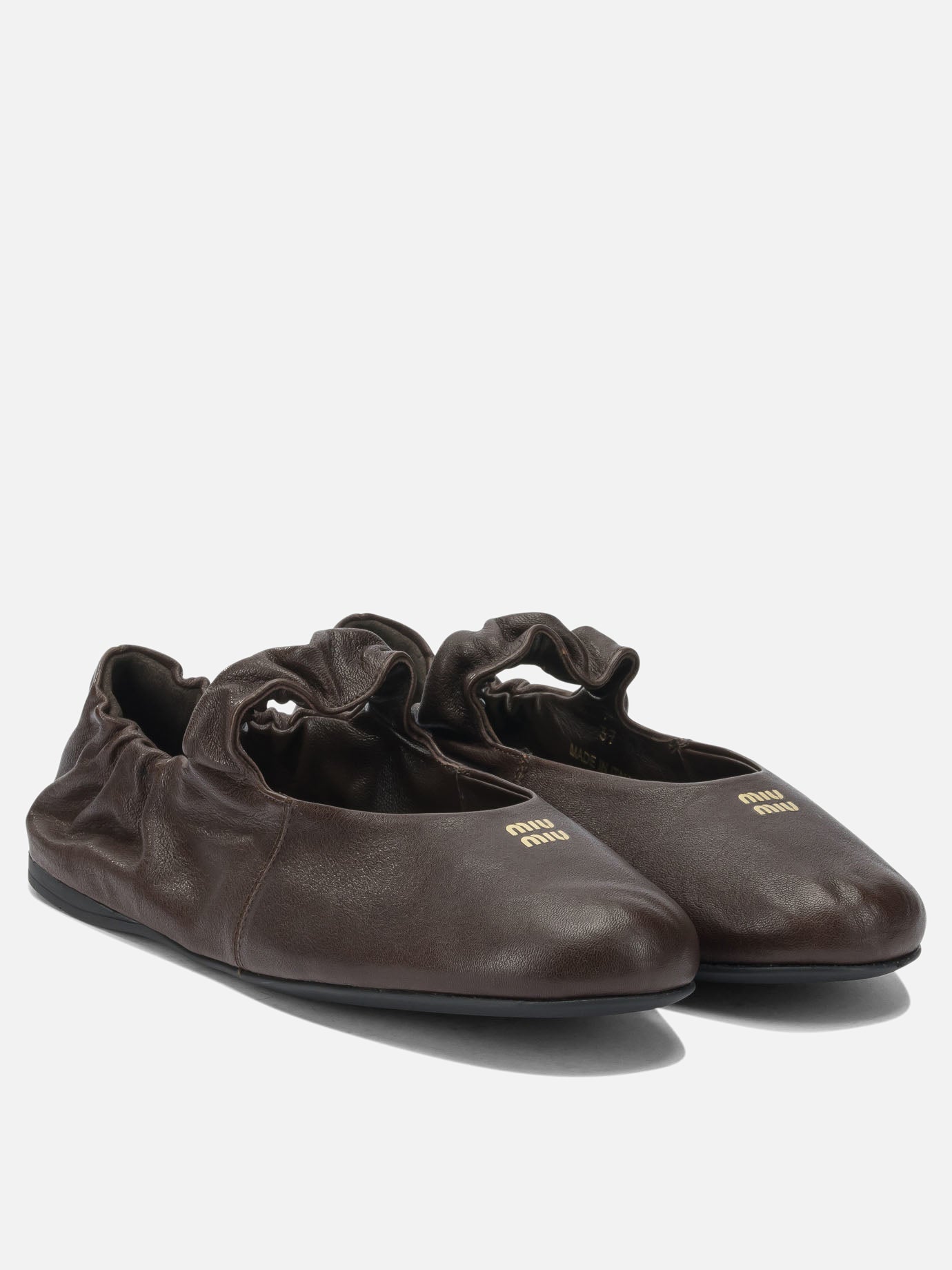Ballerine classiche 100% lamb leather - 100% rubber  Marrone - Miu Miu Donna | PDP | VIETTI Online Store | Zoom-Modal_2

