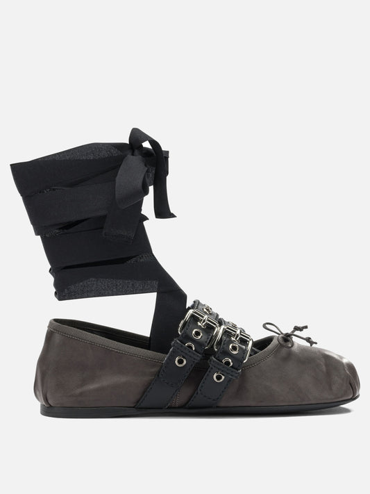 Miu Miu Nappa leather and calfskin ballet flats Brown

