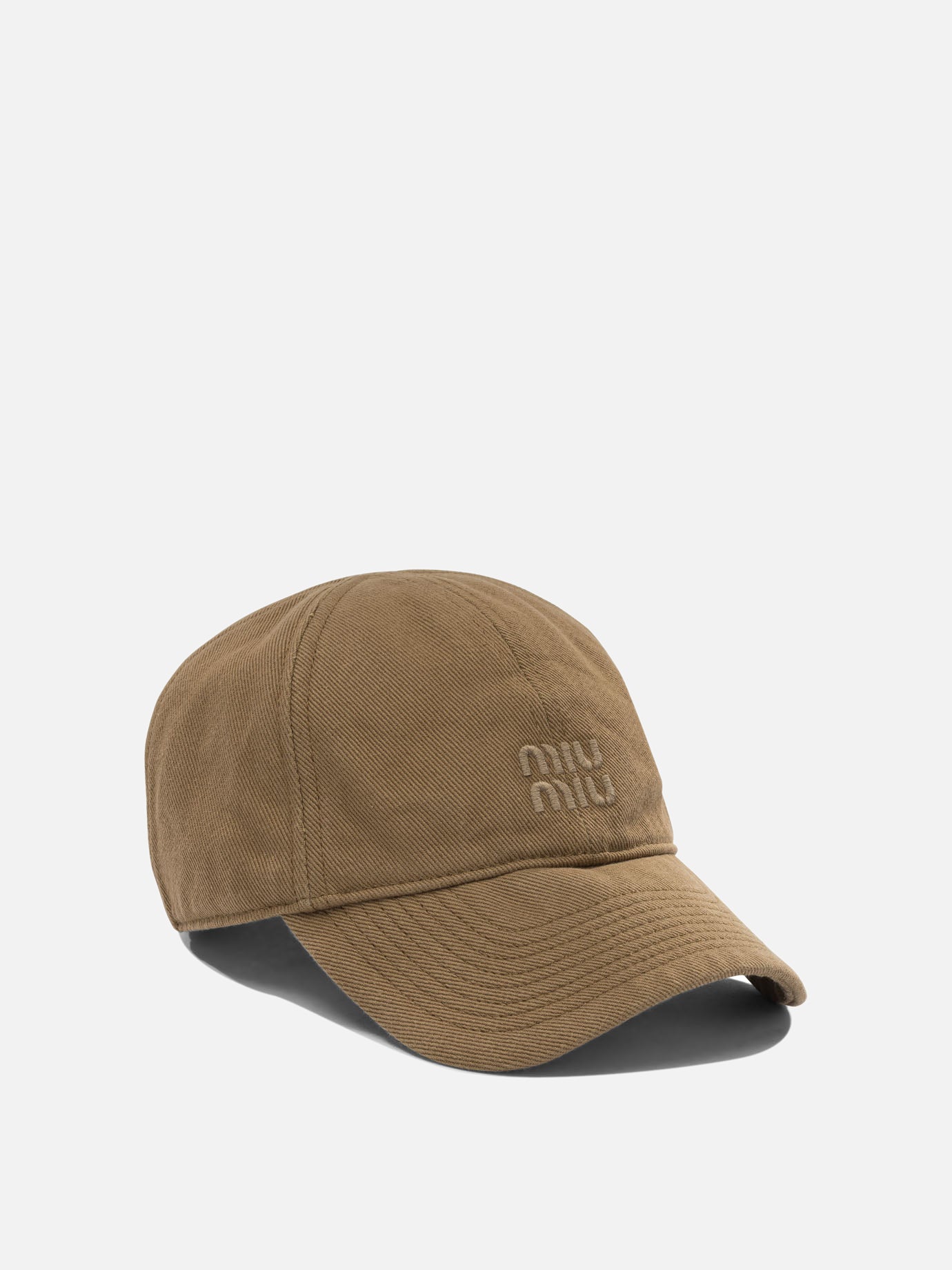 Miu Miu Baseball cap with logo Beige - Women | VIETTI Online Store