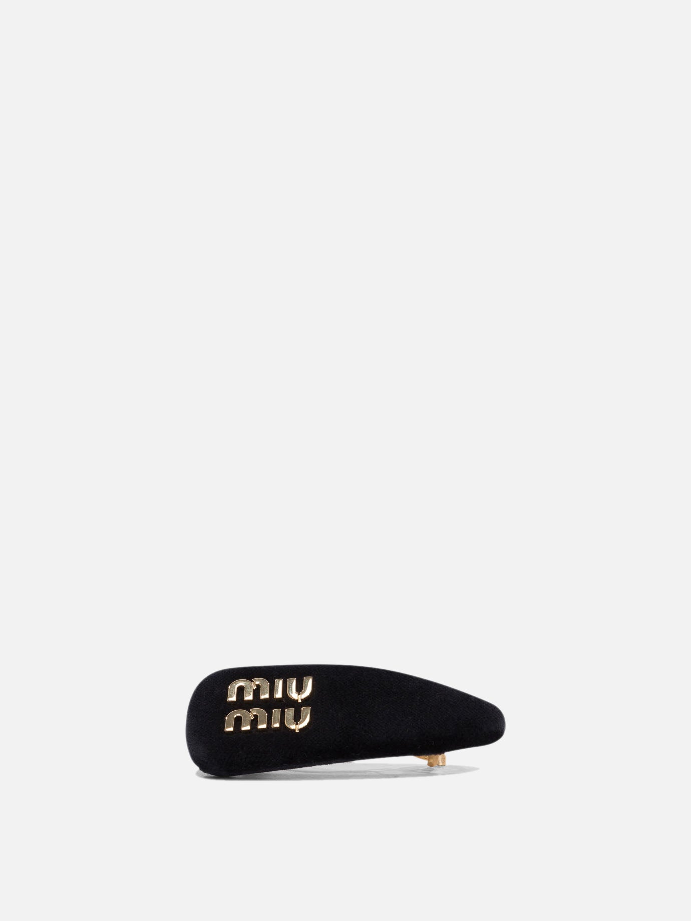 Fermacapelli 100% brass - 100% cotton - 100% lamb leather  Nero - Miu Miu Donna | PDP | VIETTI Online Store | Zoom-Modal
