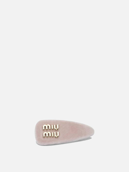 Fermacapelli 100% brass - 100% cotton - 100% lamb leather  Rosa - Miu Miu Donna | PDP | VIETTI Online Store 
