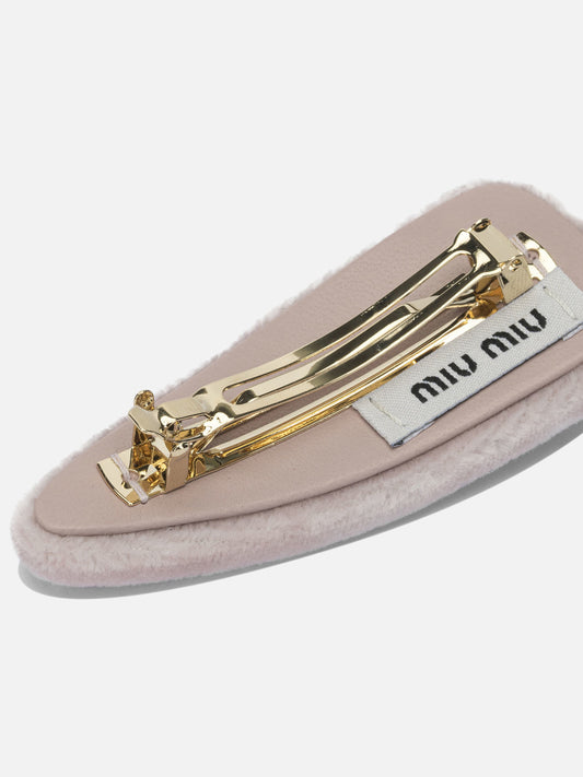 Fermacapelli 100% brass - 100% cotton - 100% lamb leather  Rosa - Miu Miu Donna | PDP | VIETTI Online Store | 2
