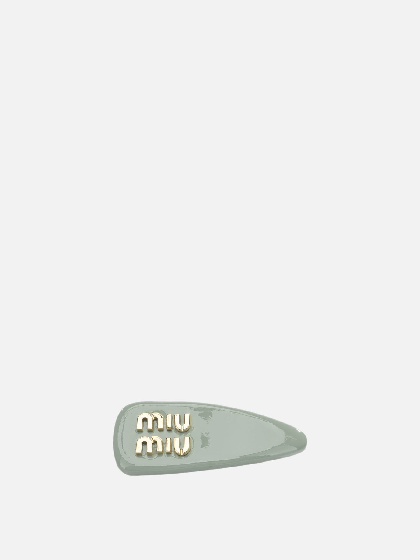 Hair clips 100% brass - 100% lamb leather  Green - Miu Miu Women | PDP | VIETTI Online Store | Zoom-Modal
