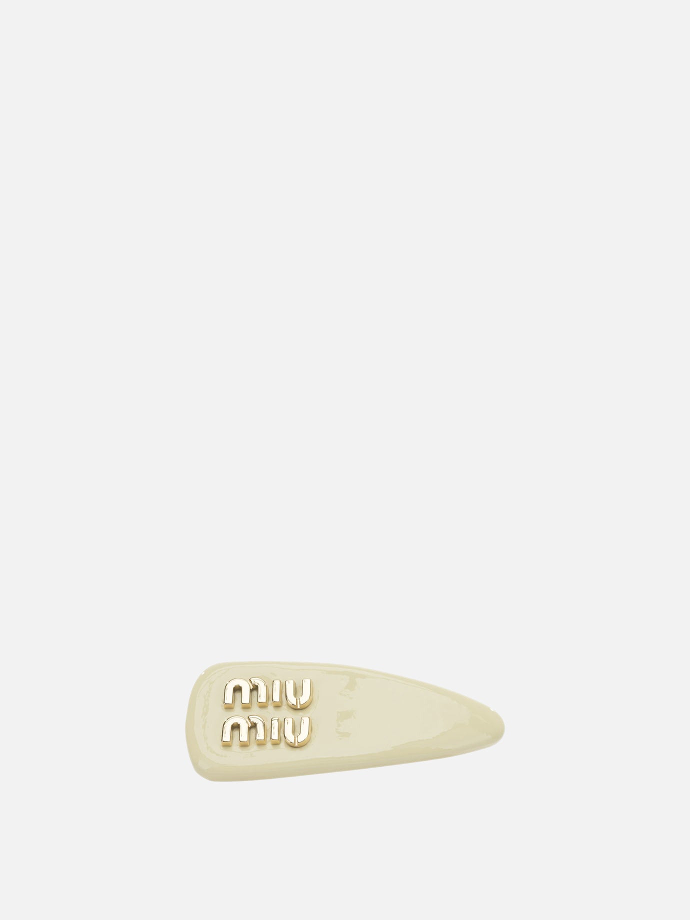 Hair clips 100% brass - 100% lamb leather  Yellow - Miu Miu Women | PDP | VIETTI Online Store | Zoom-Modal
