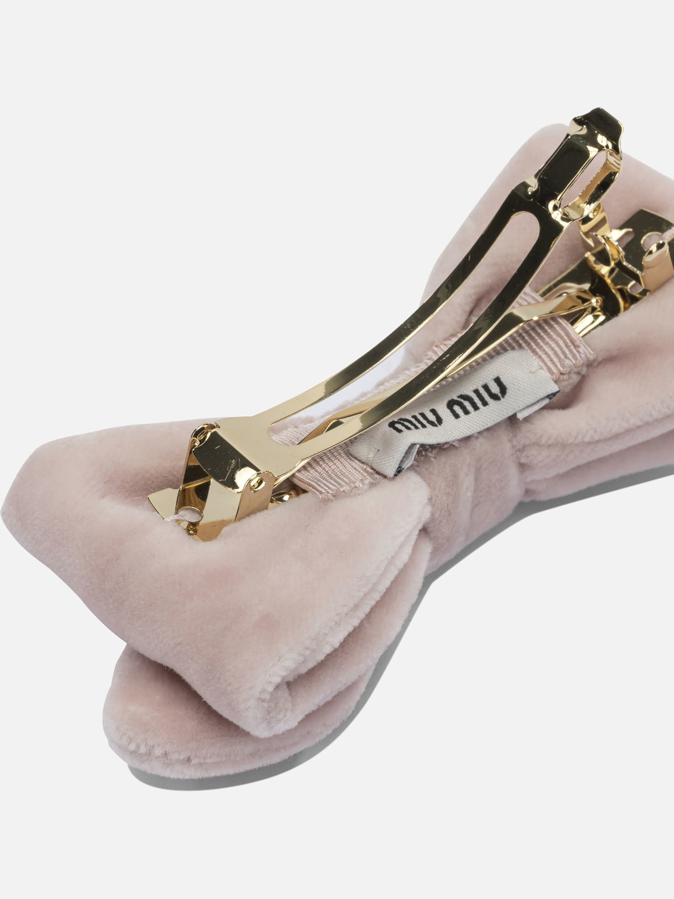 Hair clips 100% brass - 100% cotton  White - Miu Miu Women | PDP | VIETTI Online Store | Zoom-Modal_2
