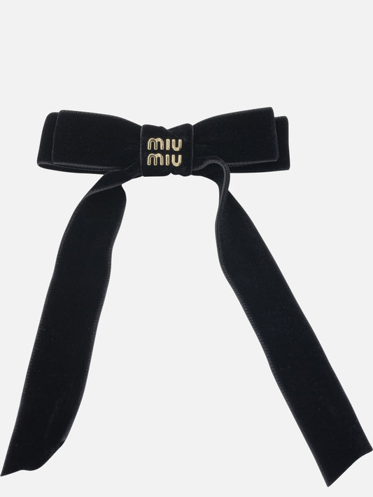 Fermacapelli 100% brass - 100% cotton  Nero - Miu Miu Donna | PDP | VIETTI Online Store 
