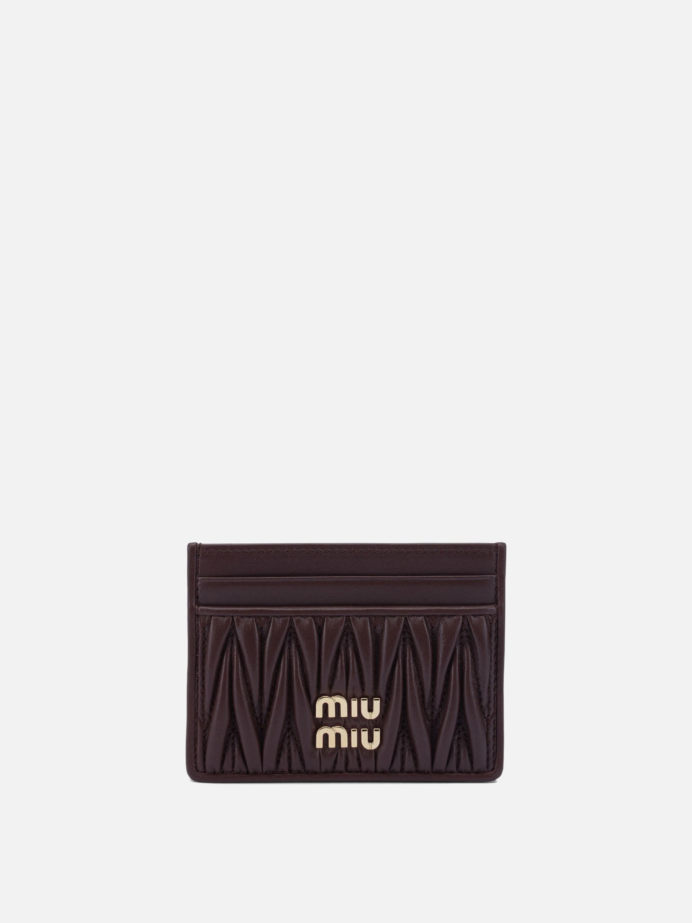 Portacarte 100 % calf leather  Bordeaux - Miu Miu Donna | PDP | VIETTI Online Store | thumbnail