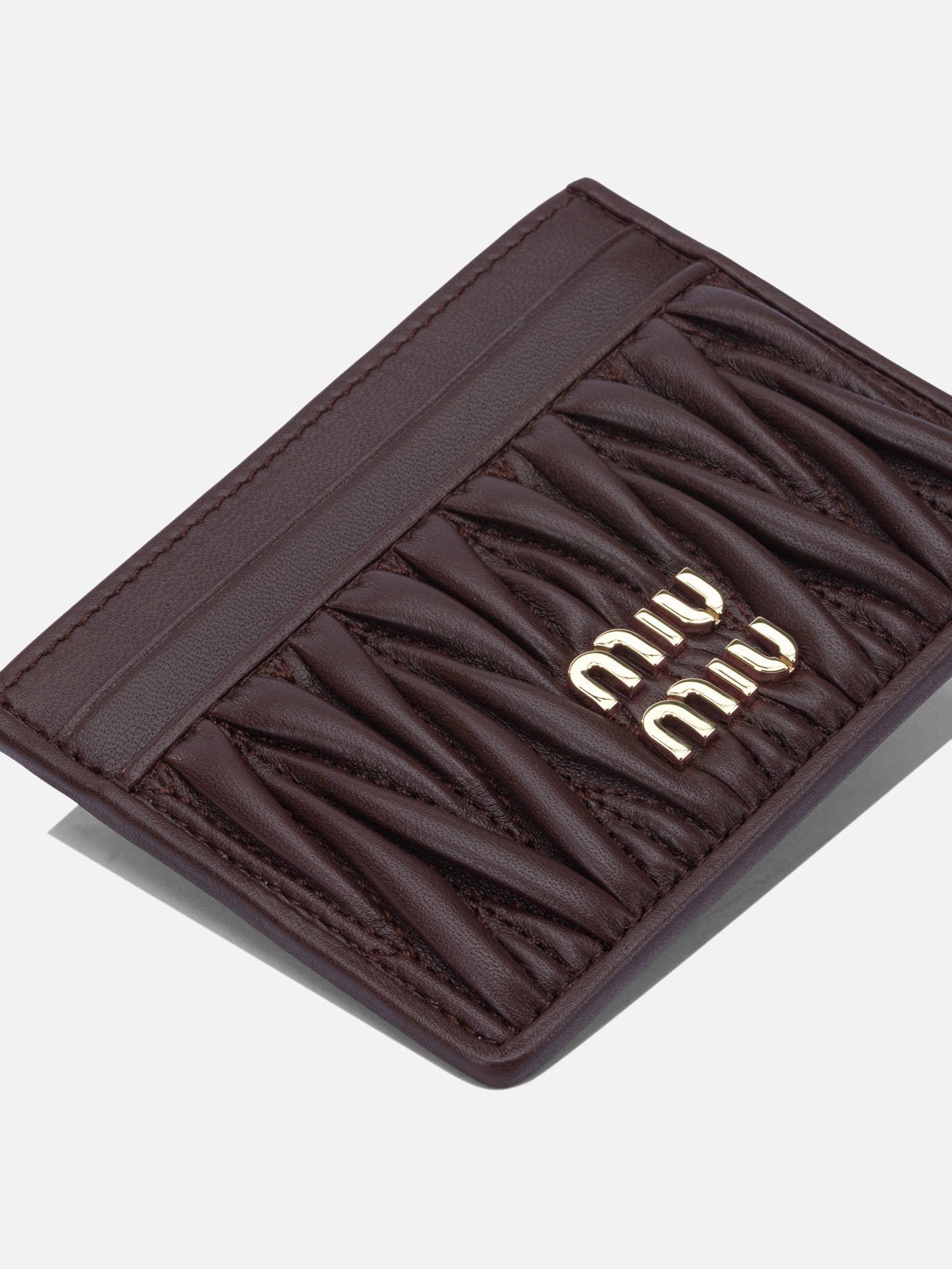 Portacarte 100 % calf leather  Bordeaux - Miu Miu Donna | PDP | VIETTI Online Store | Zoom-Modal_4
