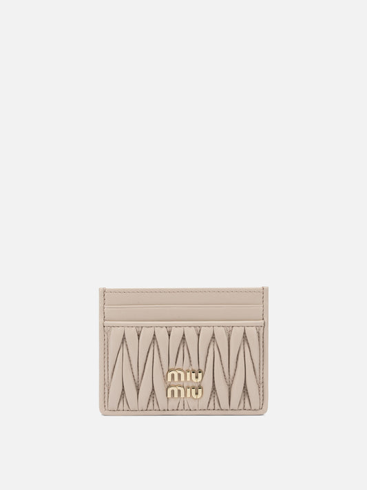 Portacarte 100 % calf leather  Rosa - Miu Miu Donna | PLP | VIETTI Online Store 
