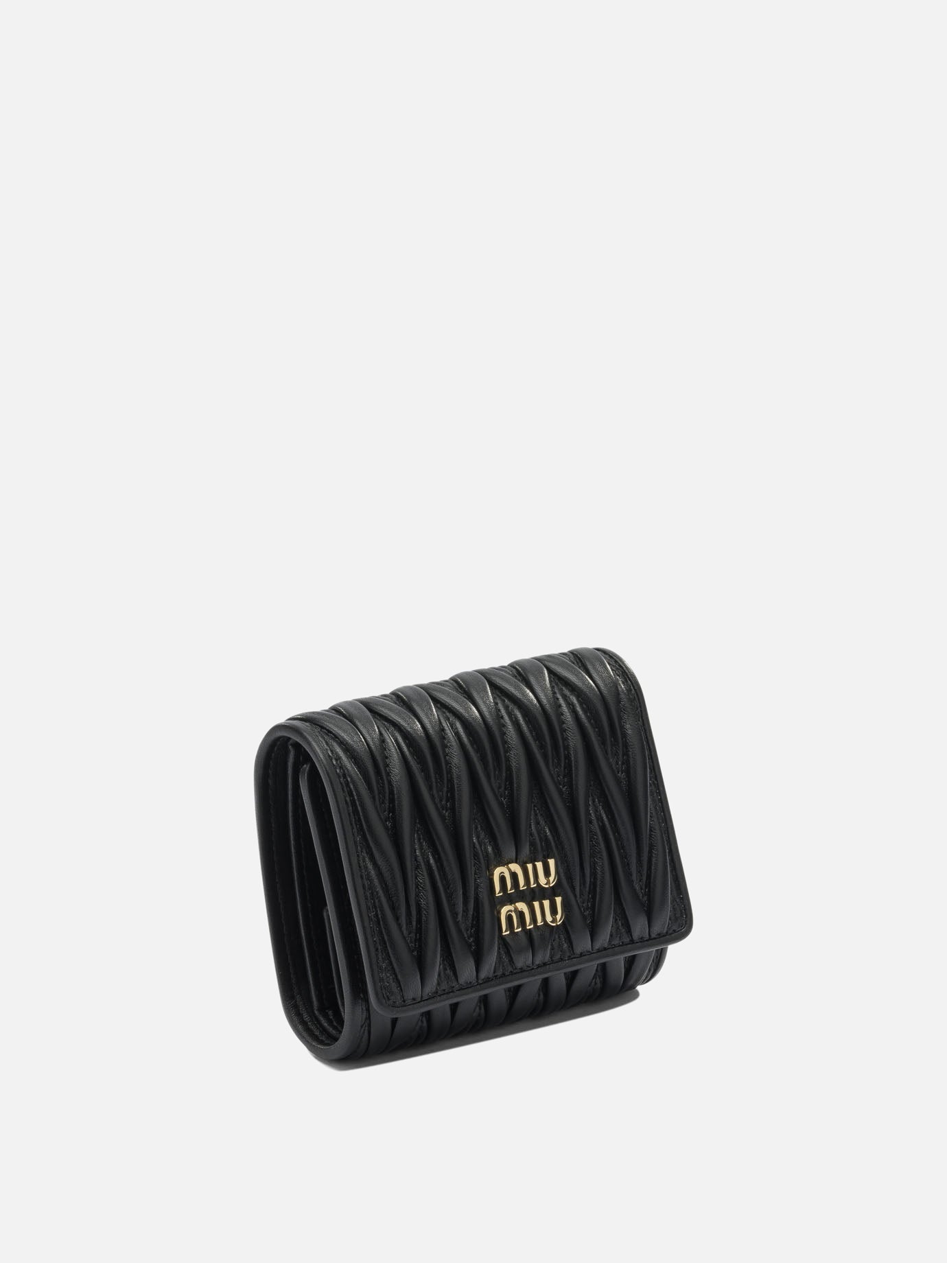 Miu Miu Leather wallet with logo Black - Women | VIETTI Online Store