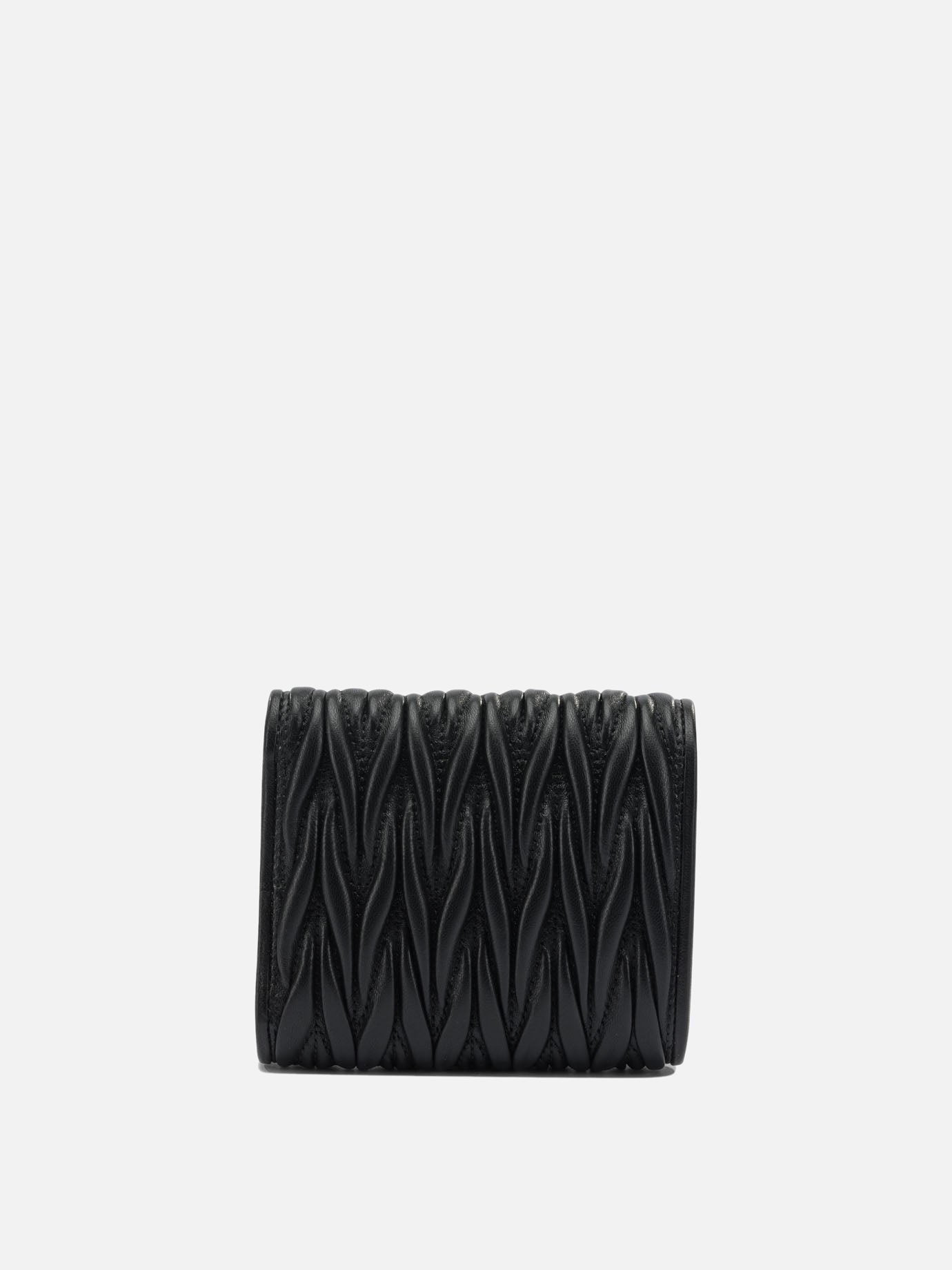 Miu Miu Leather wallet with logo Black - Women | VIETTI Online Store
