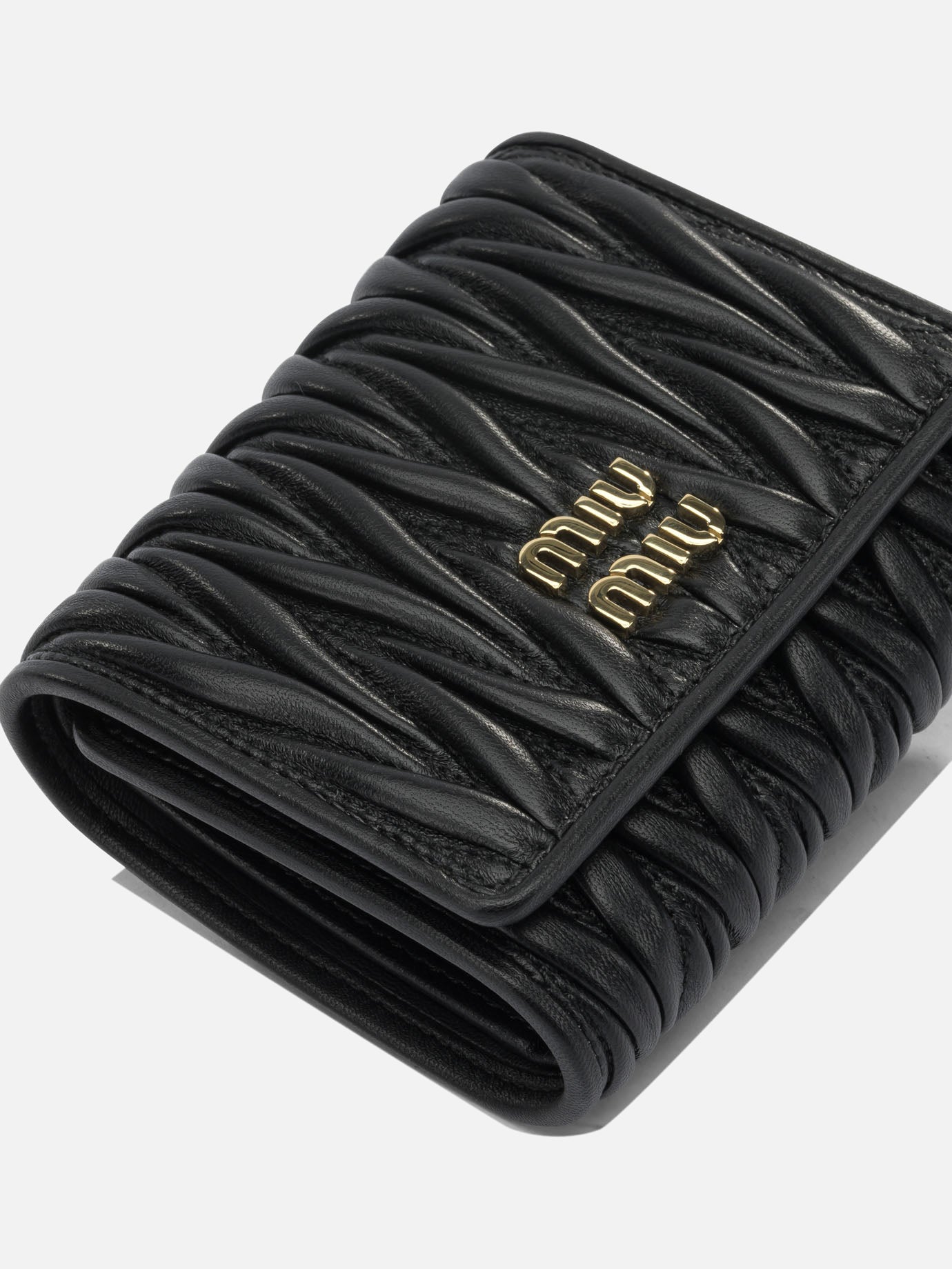 Miu Miu Leather wallet with logo Black - Women | VIETTI Online Store