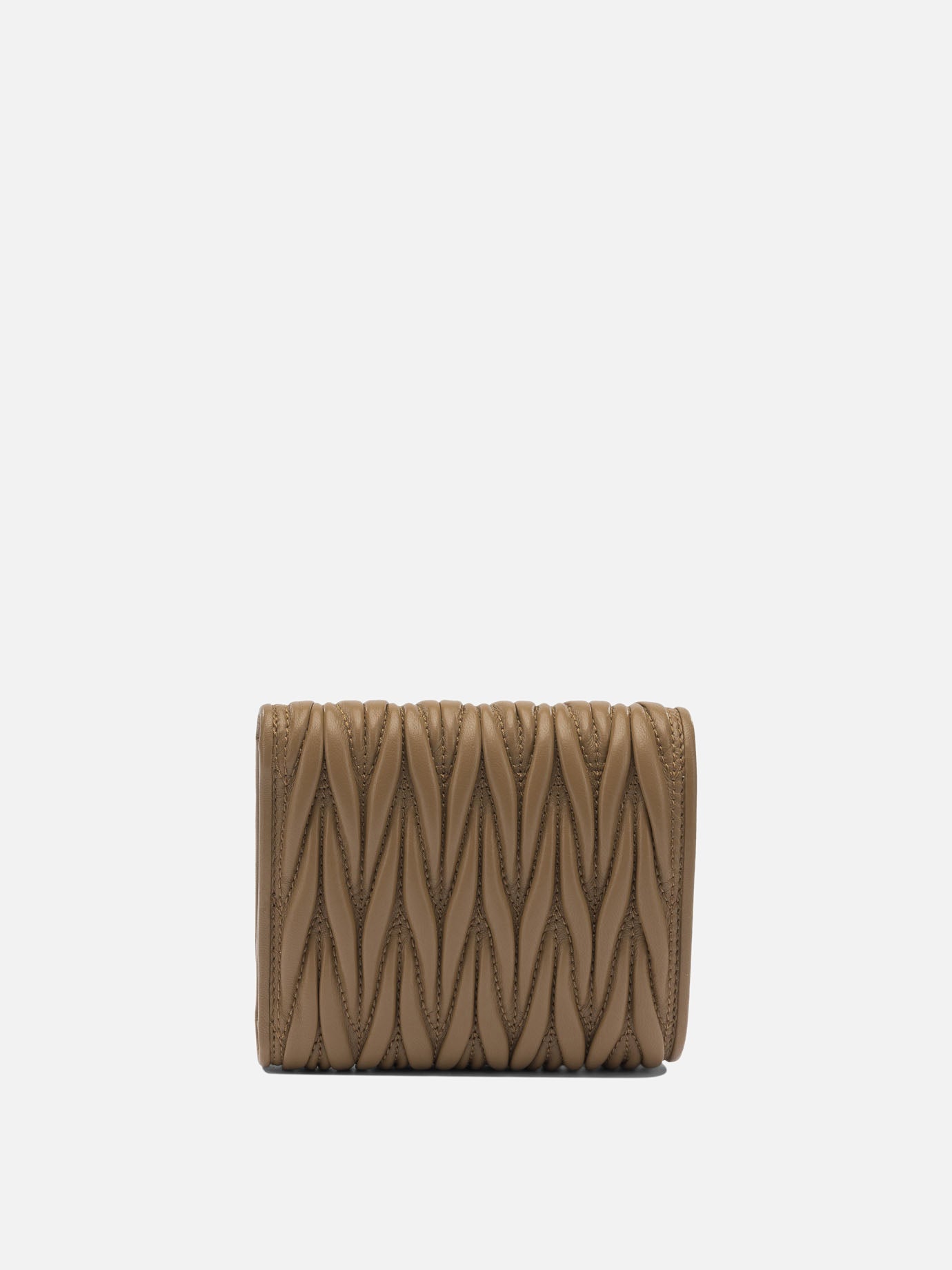 Miu Miu Nappa leather matelassé wallet Beige - Women | VIETTI
