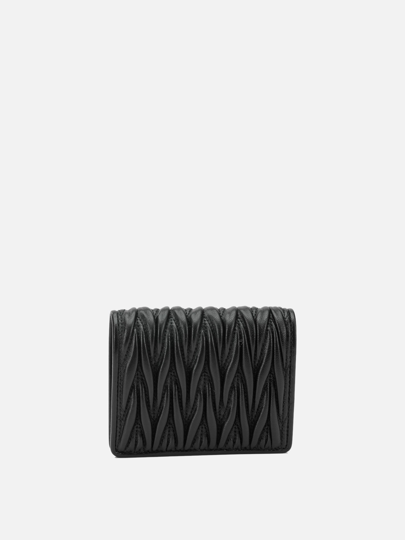Miu Miu Nappa leather quilted wallet Black - Women | VIETTI Online