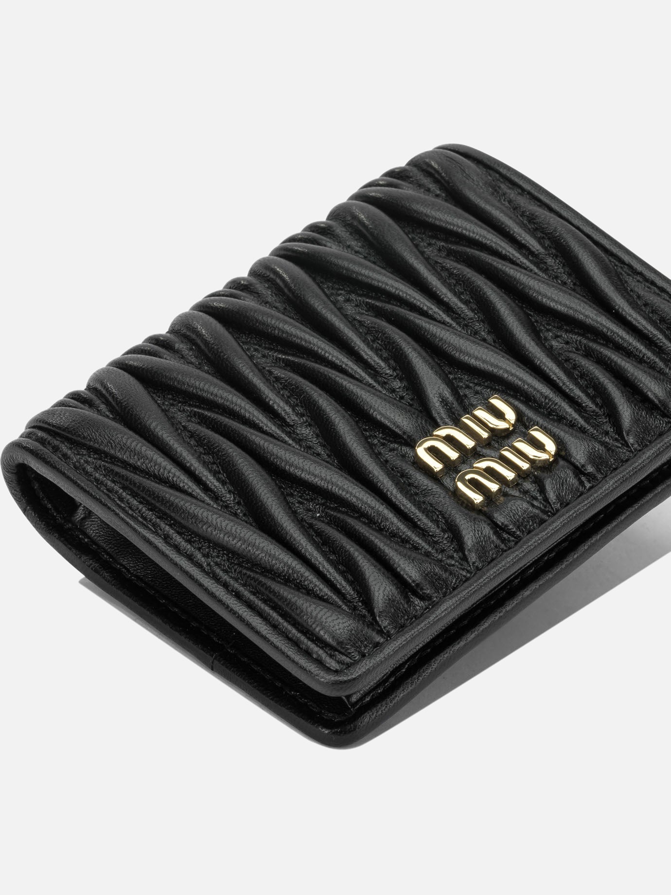 Miu Miu Nappa leather quilted wallet Black - Women | VIETTI Online