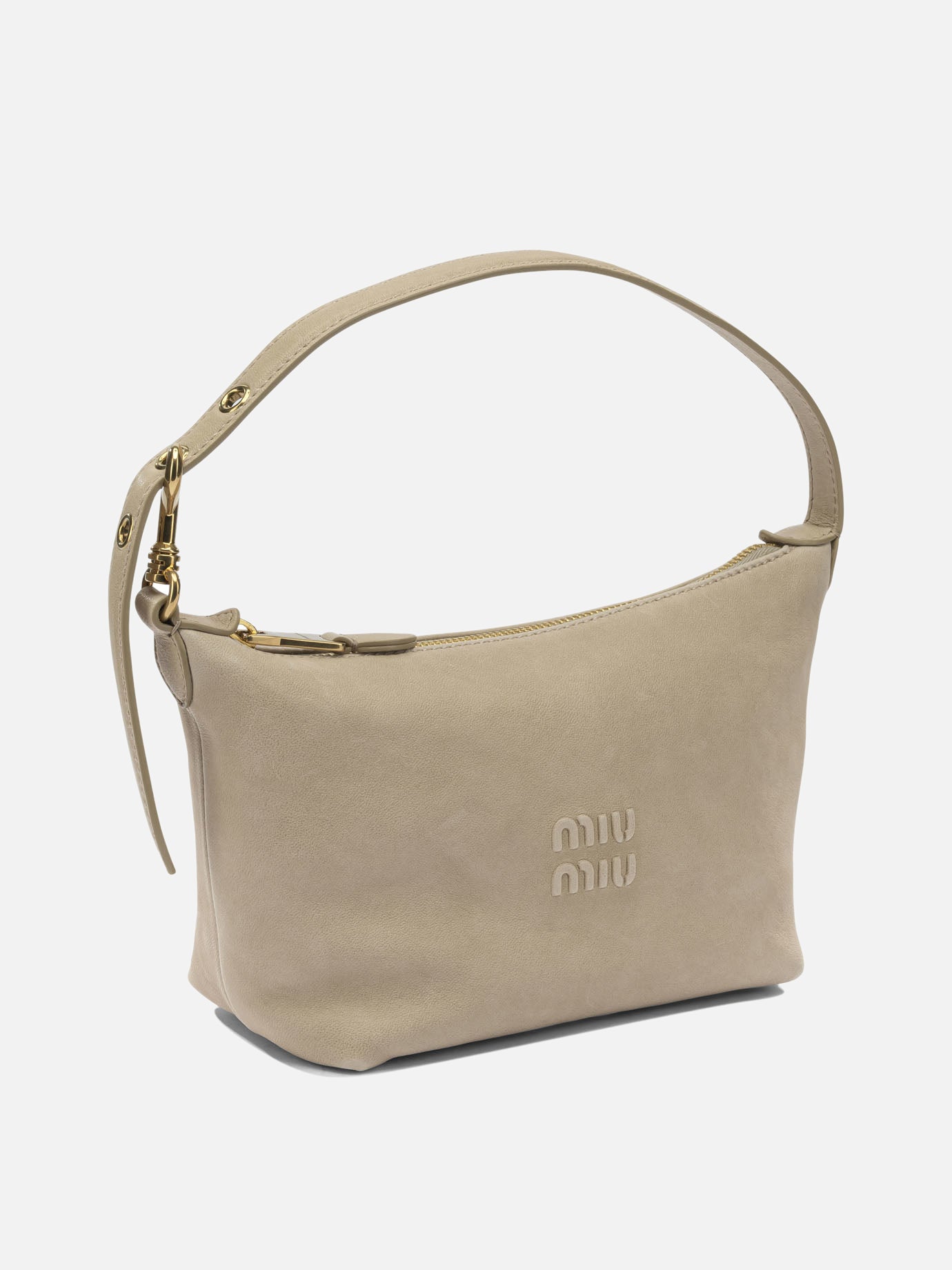 Miu Miu Small logo shoulder bag Beige - Women | VIETTI Online Store