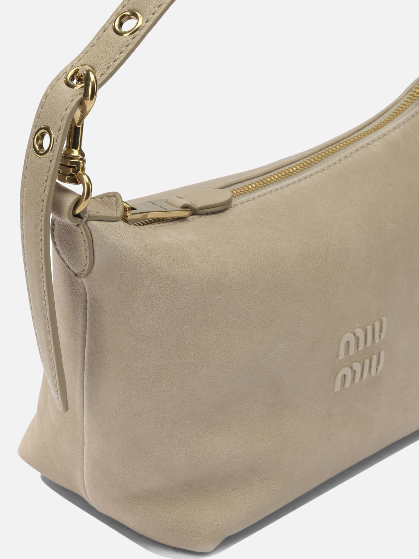 M☆IU MIU ベージュ レザー ショルダーバッグ~~~ Miu Miu Small logo shoulder bag Beige - Women | VIETTI Online Store