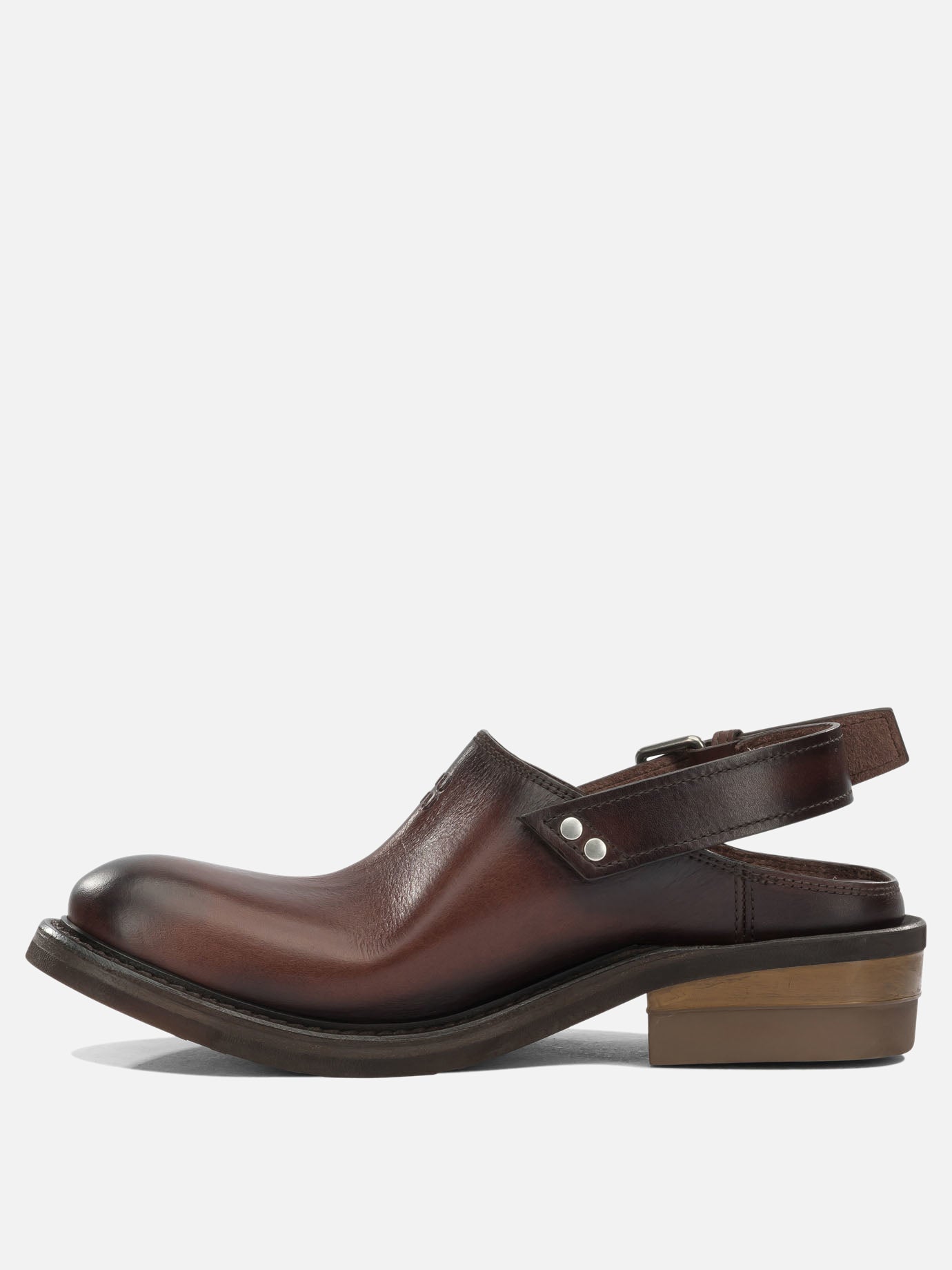 Flat sandals 100% calf leather - 50% leather 50% rubber  Brown - Miu Miu Women | PDP | VIETTI Online Store | thumbnail_3