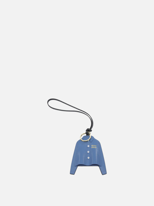 Miu Miu Leather keychain charm Blue

