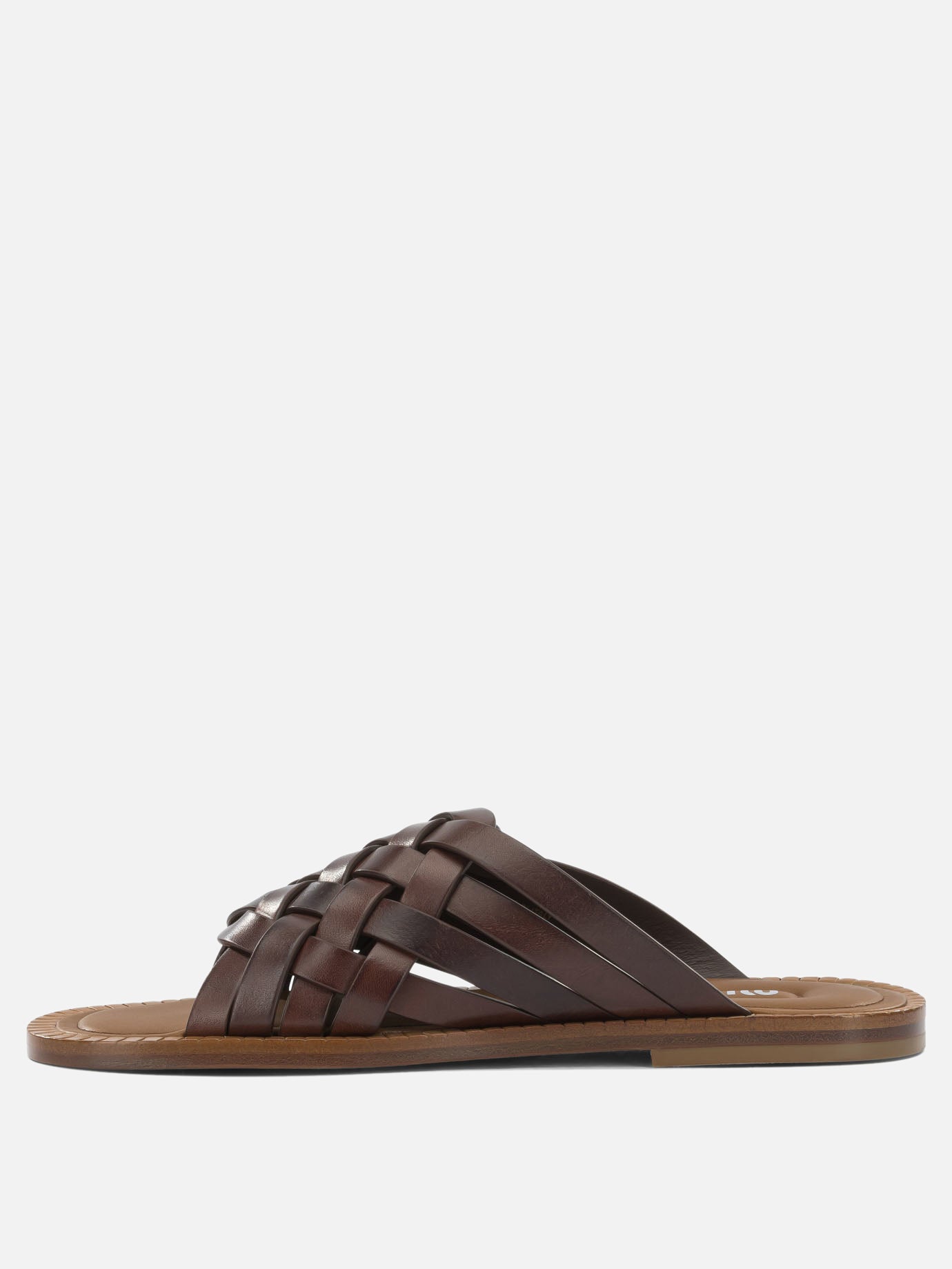 Slides 100% calf leather  Brown - Miu Miu Women | PDP | VIETTI Online Store | thumbnail_3
