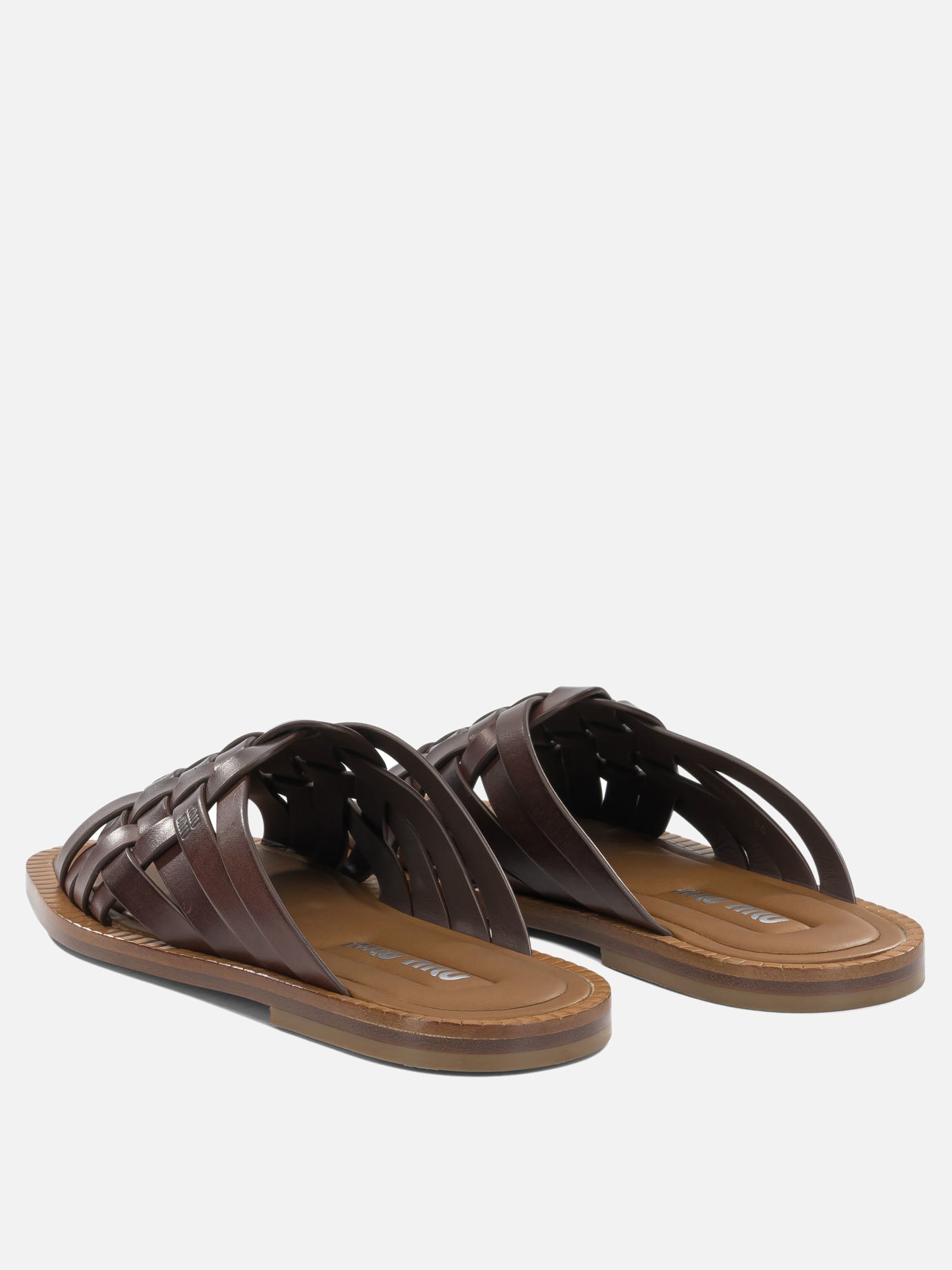 Slides 100% calf leather  Brown - Miu Miu Women | PDP | VIETTI Online Store | Zoom-Modal_4

