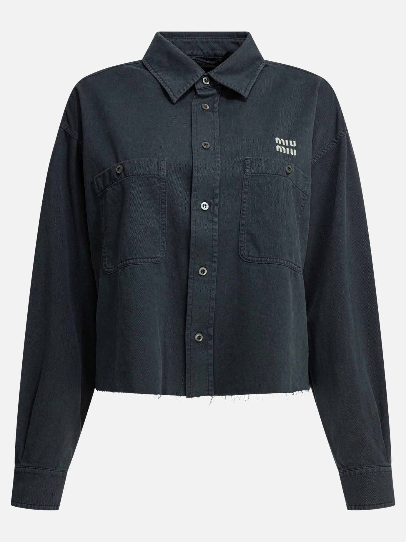 Casual shirts Logo  Grey - Miu Miu Women | PDP | VIETTI Online Store | thumbnail