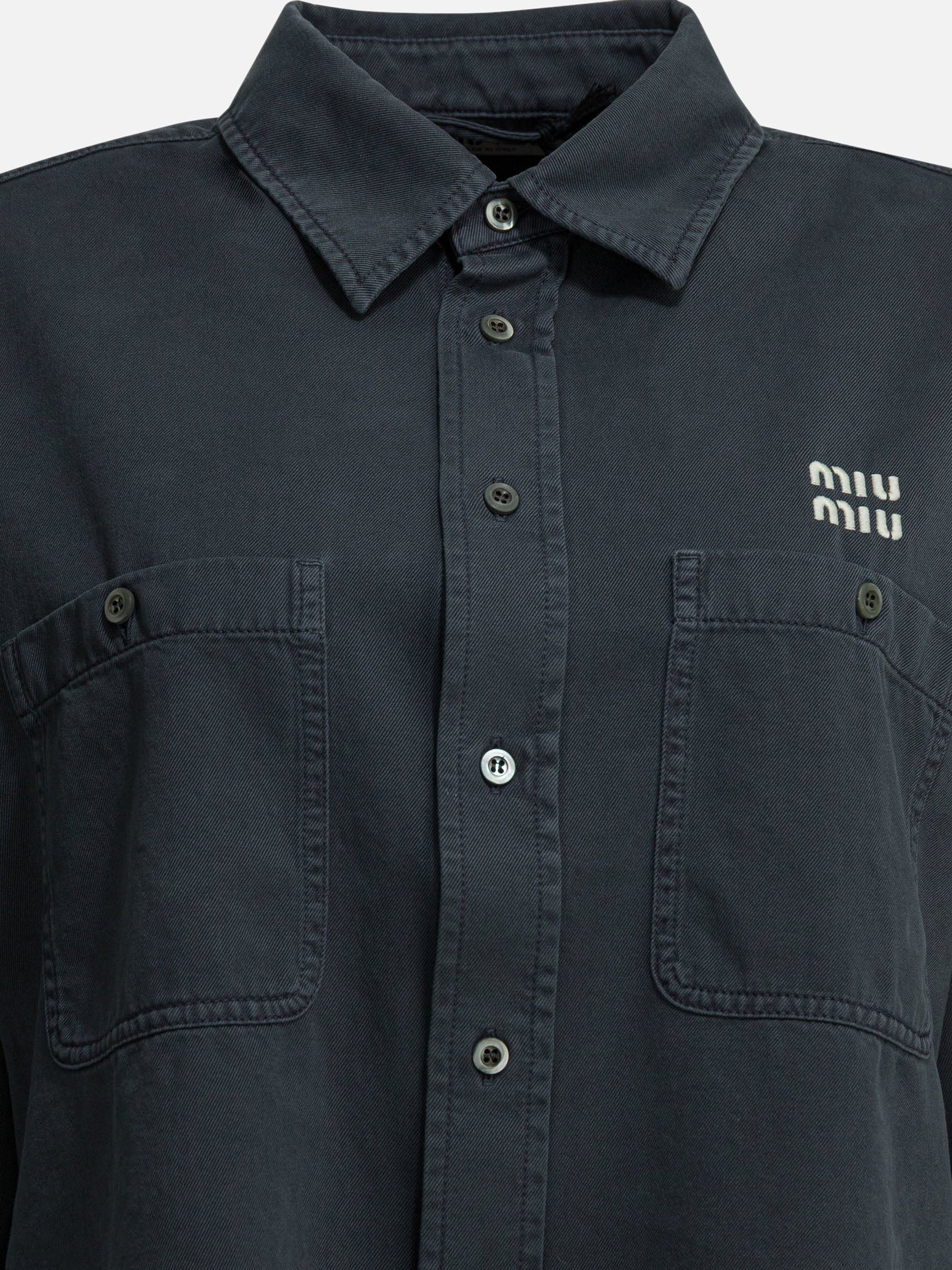 Casual shirts Logo  Grey - Miu Miu Women | PDP | VIETTI Online Store | Zoom-Modal_5

